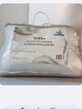 Serenity White Queen Gusseted Down Alternative Pillow Set● NO OFFERS 》 READ BELO